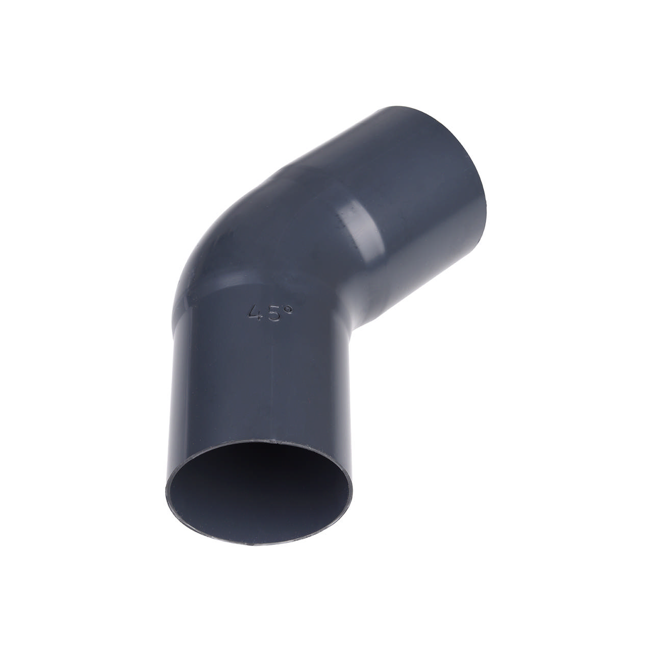 Bøjning PVC 75 mm 45° grafit