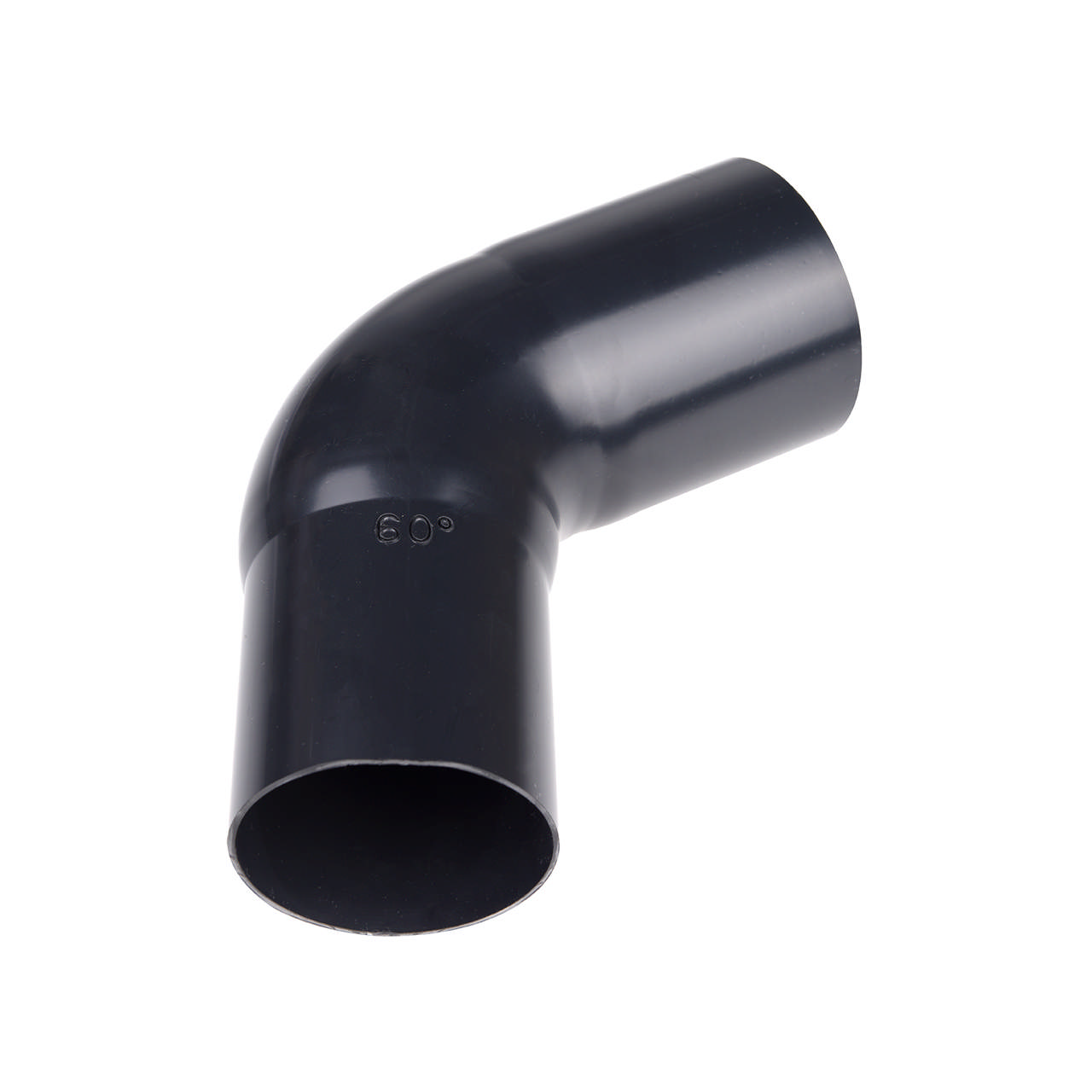 Bøjning PVC 90 mm 60° sort