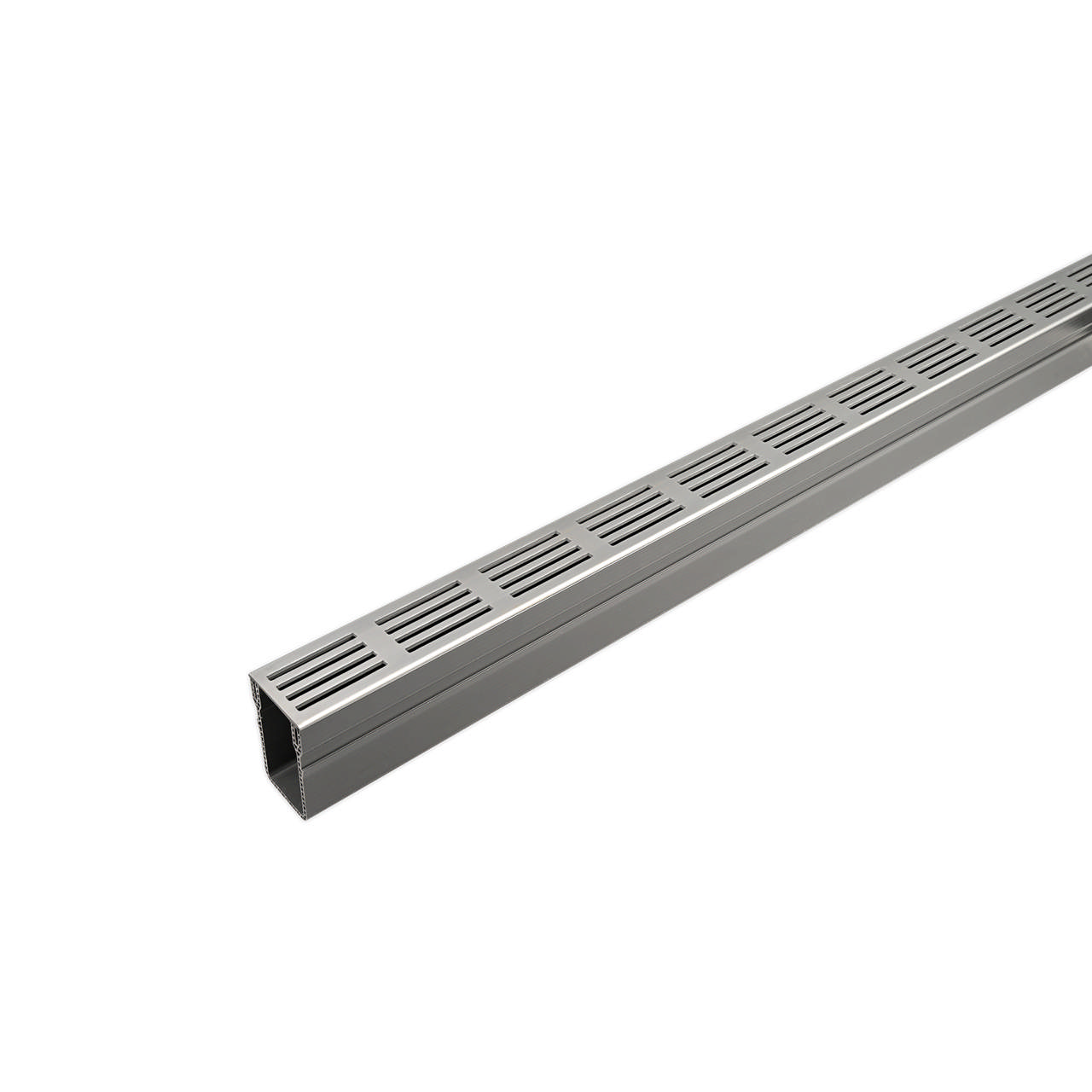 SlimLine Dræn m/rist 1 m alu. sølv